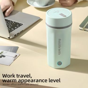 Imagem de Chaleira Elétrica Portátil para Viagens 500ml Aço Inoxidável 300W à Prova de Vazamentos Parede Dupla Boiler Pessoal Água Quente com Função Manter Aque