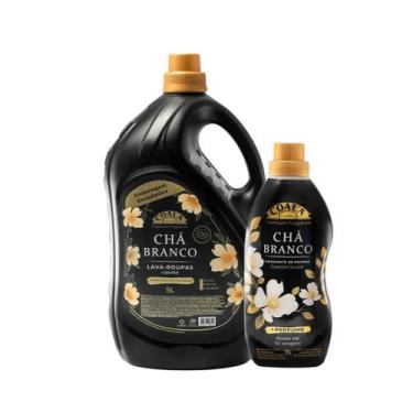 Imagem de Kit lava roupas 5l + amaciante 1l cha branco coala