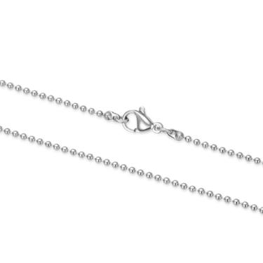 Imagem de Adabele Colar de corrente de contas redondas de aço inoxidável cirúrgico de grau 304, 1,2 mm, 1,5 mm, 2 mm, 3 mm, 4 mm, 4 mm, 45,7 cm, resistente a manchas, hipoalergênico, feminino, masculino, 22