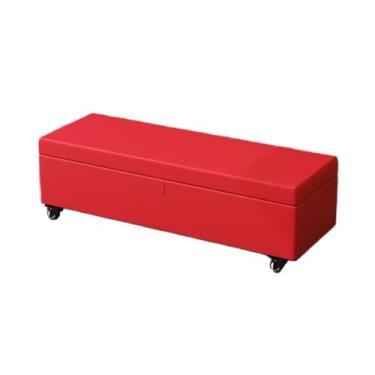 Imagem de Banco De Armazenamento De Extremidade De Cama Com Banco De Armazenamento Para Quarto Extremidade De Cama Pé Cama Entrada Armazenamento Otomano(Red,39.4x17.7x15.7in)