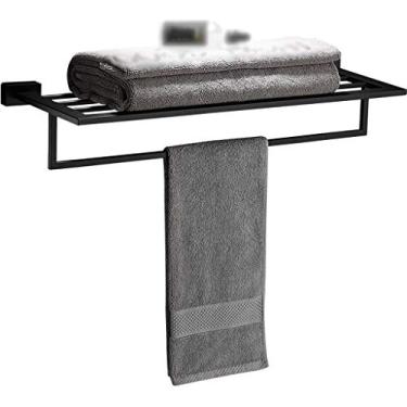 Imagem de Prateleiras flutuantes de parede flutuantes de aço inoxidável, prateleira de armazenamento montada na parede, toalheiro de banheiro preto, decoração de parede de estilo nórdico, rolamento de carga 10