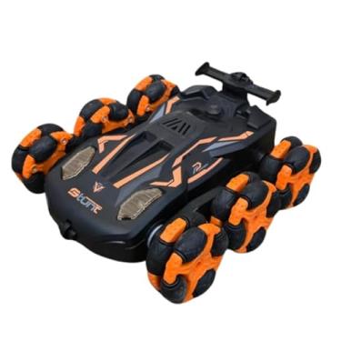 Imagem de Carrinho Controle Remoto com Pulseira Inteligente, 4x4 Stunt Drift, 360°, LED, Recarregável USB, Azul e Laranja, a partir de 6 Anos (Laranja)