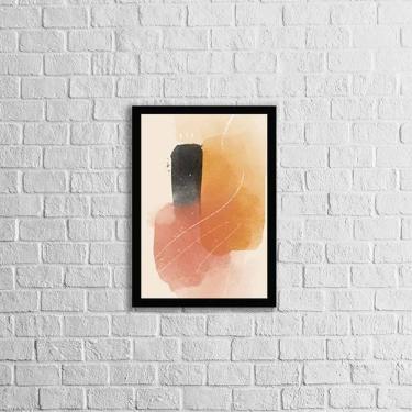Imagem de Quadro Abstrato Marrom E Preto Iii 33X24Cm - Moldura Preta