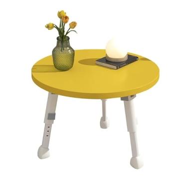 Imagem de Mesa de centro redonda dobrável, mesa de centro simples moderna, mesa de estudo/mesa de jantar, mesa baixa para casa pequena