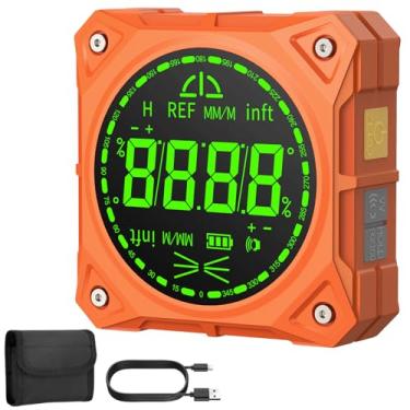 Imagem de BOBOVAV Transferidor digital, inclinação de nível magnético de 4 lados com libélula digital | Recarregável | Display LED, alarme acústico | Medidor de ângulo 4 × 90° / 2 × 180° para marcenaria