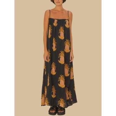Imagem de Vestido Longo Amalfi Abacaxi Farm Cor:;Tamanho:GG-Feminino