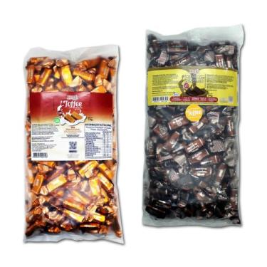 Imagem de Bala toffee diet caramelo de leite e chocolate 2kg hue - kit 2 unidade