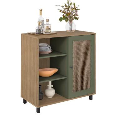 Imagem de Buffet Artely Charlotte Cor Carvalho/off Carvalho/menta