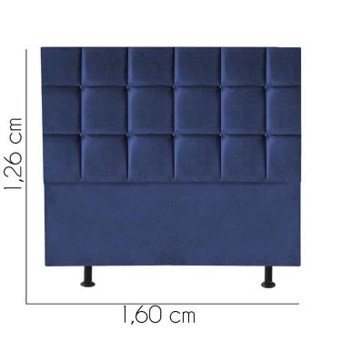 Imagem de Cabeceira Estofada Cama Box Casal Queen 160cm Espanha Suede Azul- Mabe Magazine