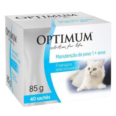 Imagem de Kit Ração Úmida Optimum Sachê para Gatos Adultos Manutenção de Peso Fr