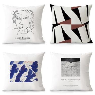 Imagem de Conjunto de fronhas, arte abstrata, minimalista moderna, 35x35cm, x4 -