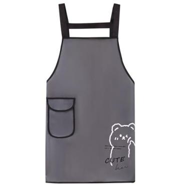 Imagem de Avental TPU impermeável com estampa de urso fofa resistente a óleo - Y