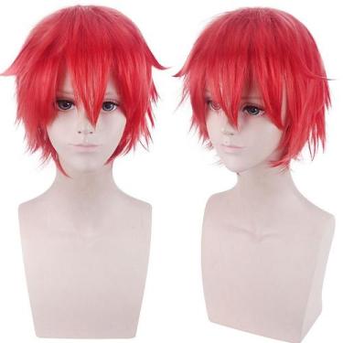 Imagem de Peruca Cosplay Genérica Curta Vermelha 35 cm Sintética Resistente ao C
