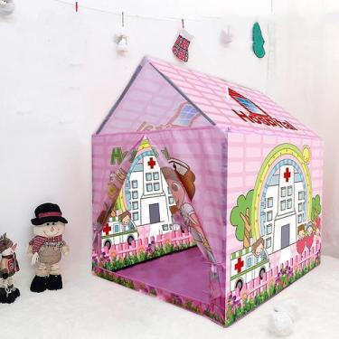 Imagem de Barraca infantil, casa, meninos, meninas, brinquedos, teatro interno e