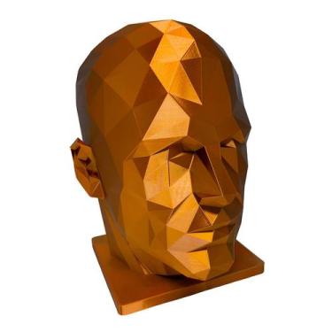 Imagem de Cabeça Expositor Para Boné E Óculos 3d Manequim Cor Bronze - Pupa 3D