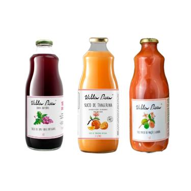 Imagem de Kit 3 Sucos Integrais Villa Piva: Uva, Tangerina, Goiaba