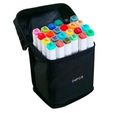 Imagem de Kit Canetinha 24 Unidades Cores Perfeitas Para Desenho Escolar - BELLA