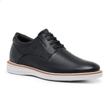 Imagem de Sapato Masculino Derby Rafarillo Couro Preto Sola Aumenta Altura 99051_00P-Masculino