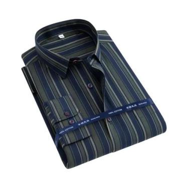 Imagem de Camisa Oxford Masculina De Manga Longa 100% Algodão Confortável Respir