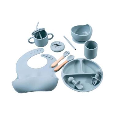 Imagem de Conjunto De Alimentação Para Bebês Em Silicone 9 Peças Com Colher De M