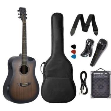 Imagem de Kit Violão Aço Strinberg FS4D FOREST HCR FOLK TBS + Caixa