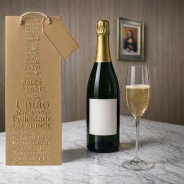 Imagem de Sacola Personalizada De Bebidas Garrafas Vinho Espumante - Fwb, Dourad