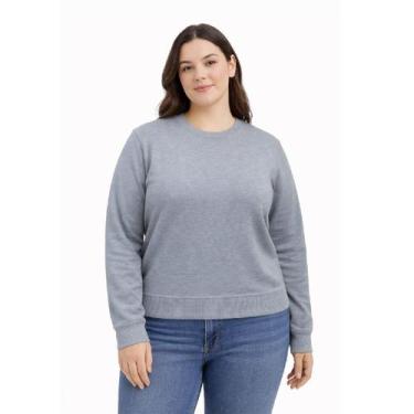 Imagem de Blusa Feminina Tricot Básica Gola Redonda Plus Size City Lady, Cinza c