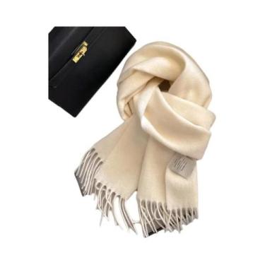 Imagem de Cachecol Feminino Longo De Lã E Caxemira Quente Para Inverno, Xale Sól