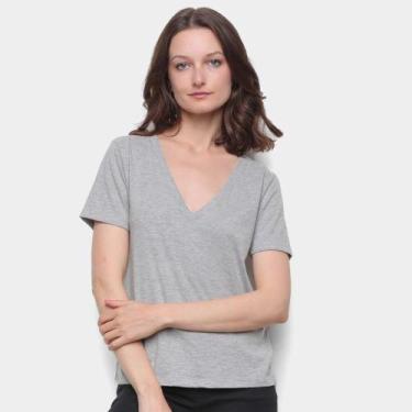 Imagem de Blusa Hering Básica Gola V Feminina