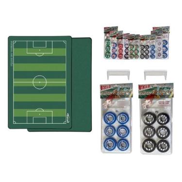 Imagem de Campo de Futebol de Botão 90x60 Cm +02 Jogos Clássicos Escolha a Cor -