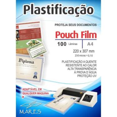 Imagem de Plastico para Plastificacao Pouch FILM A4 220X307 (0,10) CONJ/100 - Ma