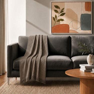 Imagem de Manta de Sofá Marrocos Castanho 150cm x120cm - Marron Claro - - Dohler