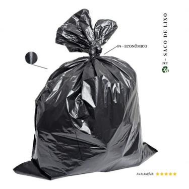 Imagem de Saco de Lixo Econômico P4 100L Leve Reforçado Preto Pacote com 20 Unidades Higipack
