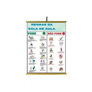 Imagem de Painel Educativo Sonho de Criança Regras da Sala de Aula Plastificado 120cm X 90cm 01 Unidade