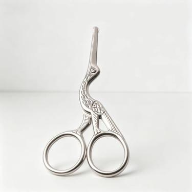Imagem de Tesoura de cabelo de nariz de aço inoxidável de cabeça redonda, beleza tipo cegonha para sobrancelhas, barba, cabelo de orelha, tesoura facial profissional masculina e feminina, prata