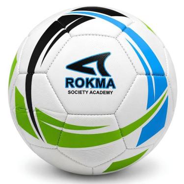 Imagem de Bola Society Rokma Academy Oficial Treino Jogo, Azul, Verde, Preto