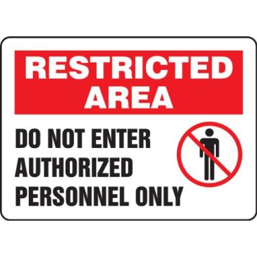 Imagem de Accuform Placa de segurança de plástico Signs MADM463VP, legenda "Área restrita NÃO entre apenas pessoal autorizado" com gráfico, 25,4 cm de comprimento x 35,5 cm de largura x 0,1 cm de espessura,