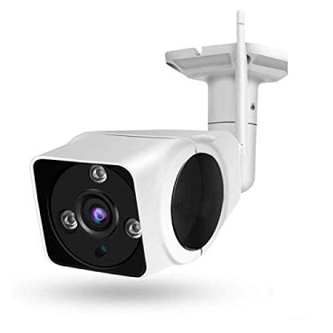 Imagem de Câmera de segurança externa vigilância WiFi, câmera IP WIFI 1080P com lente olho de peixe, visão noturna de 15 m, detecção de movimento, à prova d'água, áudio bidirecional, visualização remota