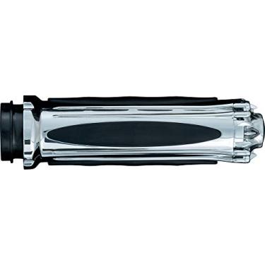 Imagem de Kuryakyn 6298 manoplas de guidão premium com tampas de extremidade de zumbi para controle eletrônico do acelerador: motocicletas Harley-Davidson 2008-19, cromadas, 1 par