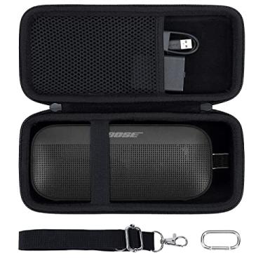 Imagem de co2CREA Capa de viagem rígida de substituição para alto-falante portátil Bose SoundLink Flex 2ª geração/Bose SoundLink Flex Bluetooth (capa preta)