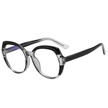 Imagem de Óculos redondos moda arco-íris armação transparente transparente óculos femininos óculos claros, 1, tamanho único