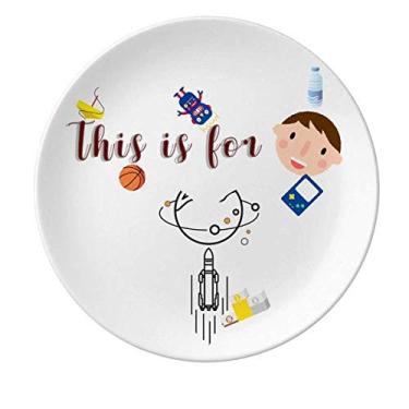 Imagem de Launches Direction Satellite Surrounding Porcelain Plate Dinner Round Dish Boy Man
