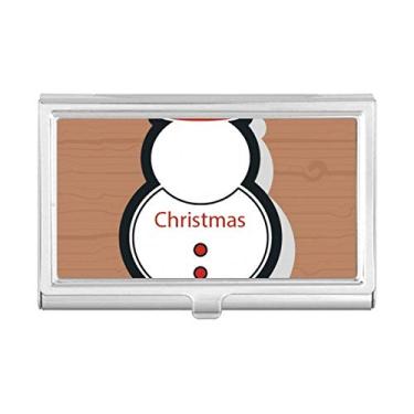 Imagem de Carteira de bolso com ícone de boneco de neve de Natal para cartões de visita