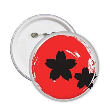 Imagem de Pintura abstrata de pincel, pinos japoneses, emblema, emblema, acessórios, decoração, 5 peças