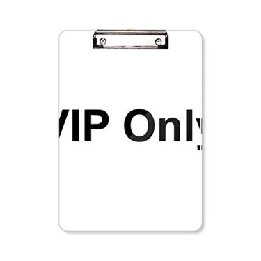 Imagem de VIP Only Black Symbol Pattern Prancheta Pasta Bloco de Escrita Placa de Apoio A4