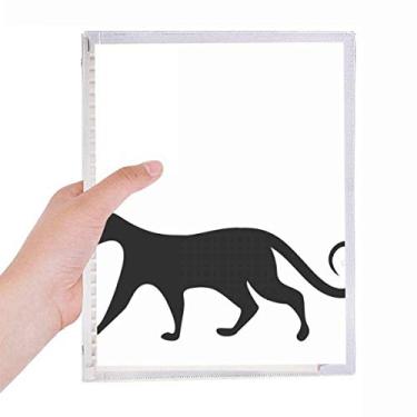 Imagem de Caderno charmoso preto para amantes de gatos, desenho animal, folha solta, diário recarregável, papelaria