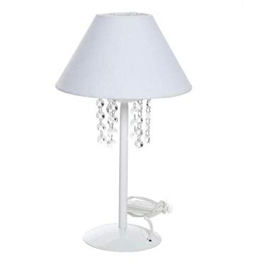 Imagem de Potinho de Mel Abajur Metal Cristais Branco