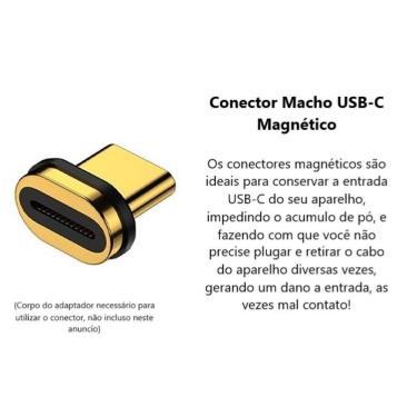 Imagem de Conector USB Tipo C Magnético Macho USB-C Extra
