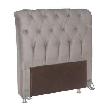 Imagem de Cabeceira Para Cama Box Bom Pastor Sofistic Estofada Veludo Luxo Solteiro Creme
