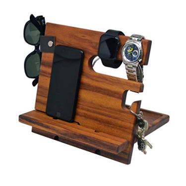 Imagem de Creative Woods Dock Station de Madeira, Suporte para Celular Iphone Samsung Xiaomi, Organizador de Mesa e Escritório - Midur Muira